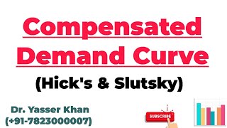 Compensated Demand Curve  Substitution Effect Demand Curve  Hicks Demand Curve  Slutsky Demand [upl. by Gord]