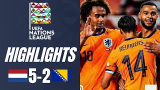 Netherlands vs Bosnia and Herzegovina 52 Highlights UEFA Nations League 202425 [upl. by Yhtimit]