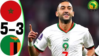 Morocco vs Zambia 53  All Goals and Highlights  2024 🔥 ZIYECH [upl. by Pamelina]