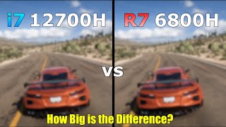 i7 12th Gen 12700H vs Ryzen 7 6800H  Gaming Test  How Big is the Difference [upl. by Leuqram]