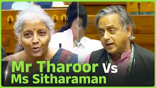 Tharoor Vs Nirmala Sitharaman over appointments in NCLT NCLAT in Lok Sabha [upl. by Fletcher]