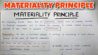 Materiality Principle EXPLAINED  By Saheb Academy [upl. by Penrod745]