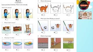 Pre A1 Starters  Listening Test  Listening Part 3  Listen and tick the box [upl. by Jowett]