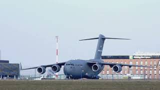 Boeing C17 globmaster Start z Jasionki [upl. by Retsevlys]