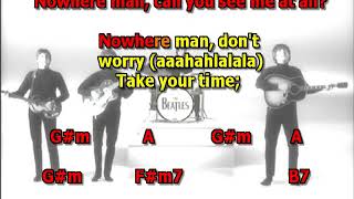 Nowhere Man Beatles best karaoke instrumental lyrics chords cover [upl. by Erreipnaej]