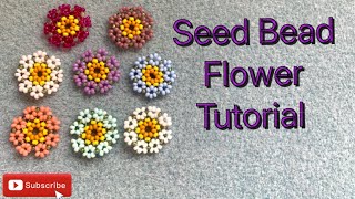 Simple Seed Bead Flower Tutorial [upl. by Suoivatco940]