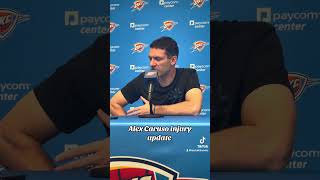 Mark Daigneault in post game gave an update on Alex Caruso’s status after tonight’s game thunderup [upl. by Larena]