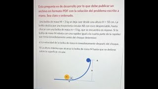 MECANICA SOLUCIONARIO Una bolita de masa M  3 kg se deja caer desde una altura H  50 cm [upl. by Ennair464]