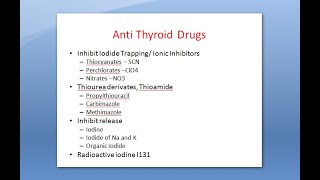 Pharmacology 284 c Anti Thyroid Drugs Thioamide Thiourea Propylthiouracil Carbimazole Methimazole [upl. by Blackstock617]