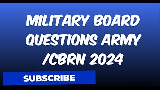 Military Board Questions Army CBRN 2024 [upl. by Lerat853]