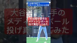 【球速アップ】大谷翔平選手のメディシンボール投げと草野球人の比較大谷翔平 [upl. by Bokaj556]