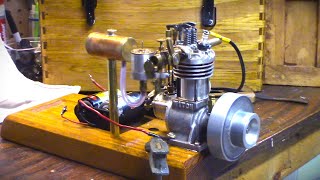 How to start Homemade spark ignition model gas engine Airplane tether car or model boat engines [upl. by Suirtimid819]