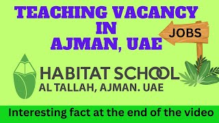 teaching vacancy in Ajman UAE for 2024 abroadteacherjob [upl. by Shalom860]