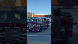 Concord NH Fire Department Engine 5 and Forestry 5 responding cold to an outside fire [upl. by Darrow861]