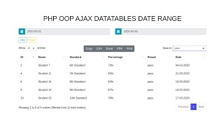 PHP Ajax Datatables Date Range Picker [upl. by Elag]