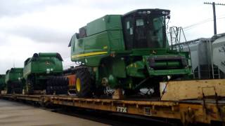 BNSF 5046 Leads John Deere Combine Train [upl. by Rand]