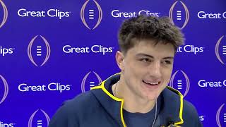 Michigan TE Colston Loveland talks CFP Finals [upl. by Tterab]