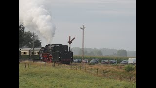 VSM 23 076 Komt met Rijtuigen Langs een Onbewaakte overweg Kort na Beekbergen Richting Apeldoorn [upl. by Ydnamron237]