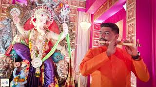 Morya Re Bappa Morya Re Ganesha Song on flute by PSI Dada Khule Ji  Studio Udaan [upl. by Allevon]