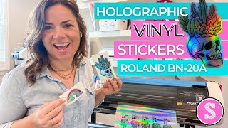 How to Make Holographic Vinyl Stickers with Roland BN20A [upl. by Pump]