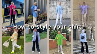 How to style your shirt this summer  Hijab Outfit Ideas  2022 [upl. by Pitarys]