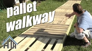 How to build pallet walkway deck sidewalk Easy Home Mender [upl. by Philbrook]