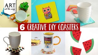 6 Creative DIY Coasters  DIY Handmade Coasters  Home Decor Ideas [upl. by Flavia]