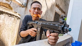 NERF GUN CHICKEN BBQ BATTLE SHOT 3 [upl. by Trinee]