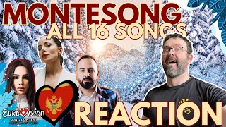 Montesong🇲🇪 All 16 Songs REACTION  Montenegro  Eurovision 2025 eurovision2025 [upl. by Ahsed]