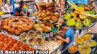 Best 5 Street Food  Dal Pakwan Dabeli Chilla Sandwiches Gujrati Thali  Ahmedabad Street food [upl. by Pepi109]