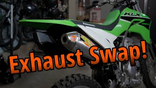 KLX 300r Pro Circuit T6 Exhaust Swap [upl. by Hanahsuar]