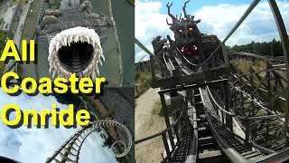 Heide Park alle Achterbahnen onride POV – All Roller Coaster Heidepark POV onride  Colossos  Krake [upl. by Glynias433]