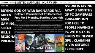 3 Months of PC Gamepass Subscription FREE for Nvidia GPU Owners  Buying God of War Ragnarok via GMG [upl. by Nala]