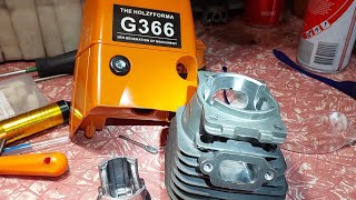 Farmertec G366 chainsaw cylinder ported ready to go back together [upl. by Knick]