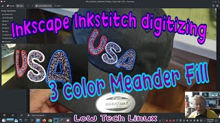 Inkstitch  3 color meander fill Hey look I had a good idea [upl. by Aldos360]