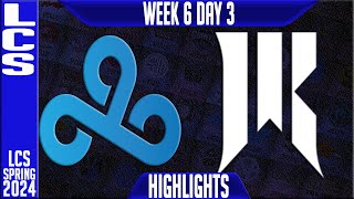 C9 vs SR Highlights  LCS Spring 2024 Week 6 Day 3  Cloud9 vs Shopify Rebellion [upl. by Ellingston]