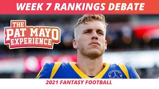 2021 Week 7 Rankings Start’em Sit’em Sleepers Debate  2021 Fantasy Football Rankings [upl. by Atinram36]