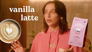 how to make a vanilla latte with emma chamberlain [upl. by Rotsen]