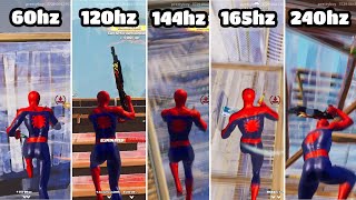 Fortnite 60hz vs 120hz vs 144hz vs 165hz vs 240hz [upl. by Koorb]