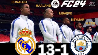 WHAT HAPPEN IF MESSI RONALDO MBAPPE NEYMAR PLAY TOGETHER ON REAL MADRID VS MANCHESTER CITY [upl. by Lundt]