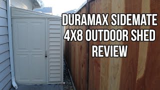 Duramax Sidemate 4x8 Vinyl Shed Review [upl. by Esiuqram]