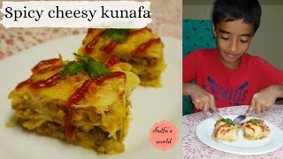 Spicy Cheesy Kunafa  Baked Chicken Kunafa  Srilankan Recipe [upl. by Neerod]