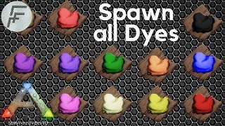 How to Spawn Every Color of Dye  ARK Survival Evolved [upl. by Acinahs]