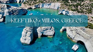 Kleftiko Bay  Milos Greece 🇬🇷 4K Drone Video▪️ [upl. by Hildagarde361]