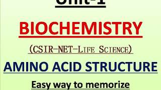 Lecture no1 Amino Acid Structure Quick way to understand Biochemistry UNIT 1 [upl. by Ellingston906]