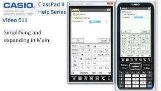 ClassPad Help 011  Simplifying and expanding [upl. by Jeffcott]