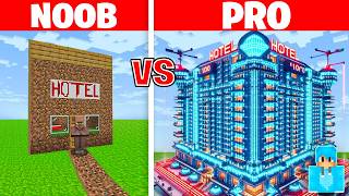 NOOB vs PRO SAFEST HOTEL BUILD CHALLENGE In Minecraft [upl. by Eletnahs]