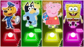 sheriff labrador  Bluey  Peppa Pig  SpongeBob Song Tileshopedmrush gameplay [upl. by Merari841]