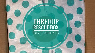 ThredUP Rescue Box Unboxing 10 DIY TShirts [upl. by Enyamert]