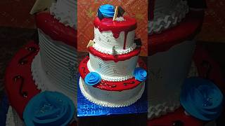 Strawberry three tier cake 😃shorts trending shortvideo shortsfeed youtube ytshortsvideo [upl. by Gualterio326]